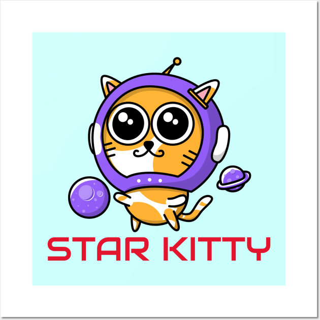 Star Kitty | Cute Baby Wall Art by KidsKingdom